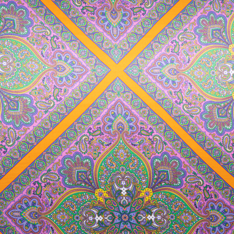 Orange 'Shawl Hall' Liberty Pure Silk Satin