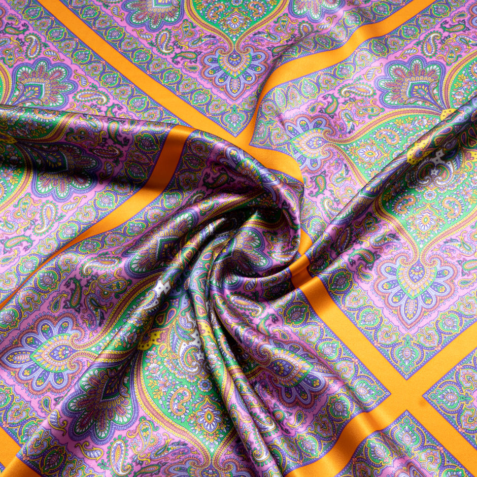 Orange 'Shawl Hall' Liberty Pure Silk Satin