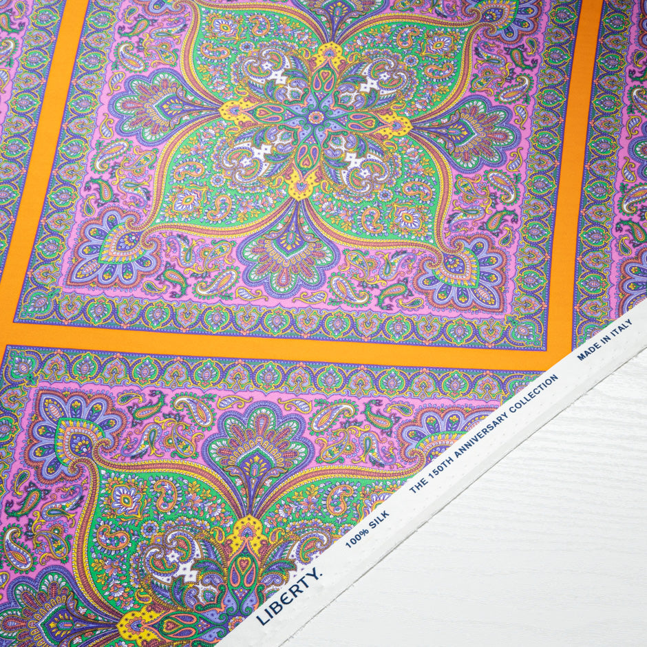 Orange 'Shawl Hall' Liberty Pure Silk Satin