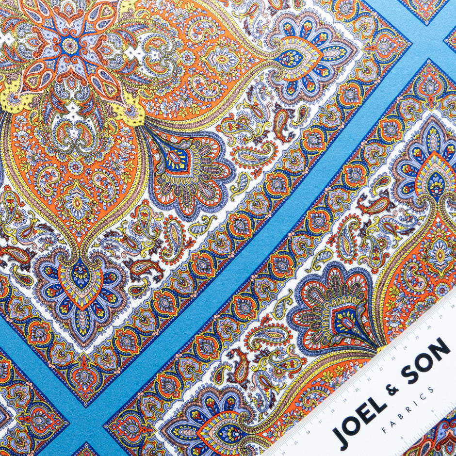 Blue 'Shawl Hall' Liberty Pure Silk Satin