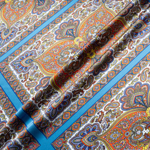 Blue 'Shawl Hall' Liberty Pure Silk Satin