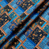 Blue & Orange Patchwork Printed Pure Merino Wool