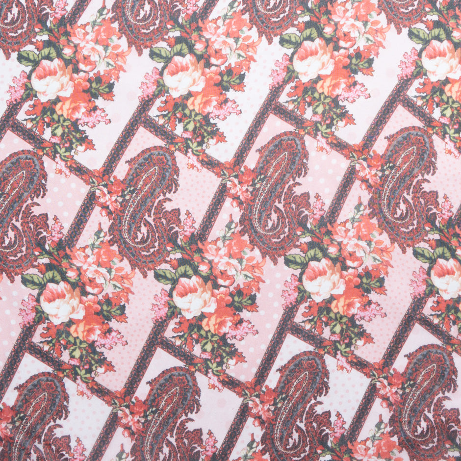 Geometric Paisley Printed Pure Silk Chiffon