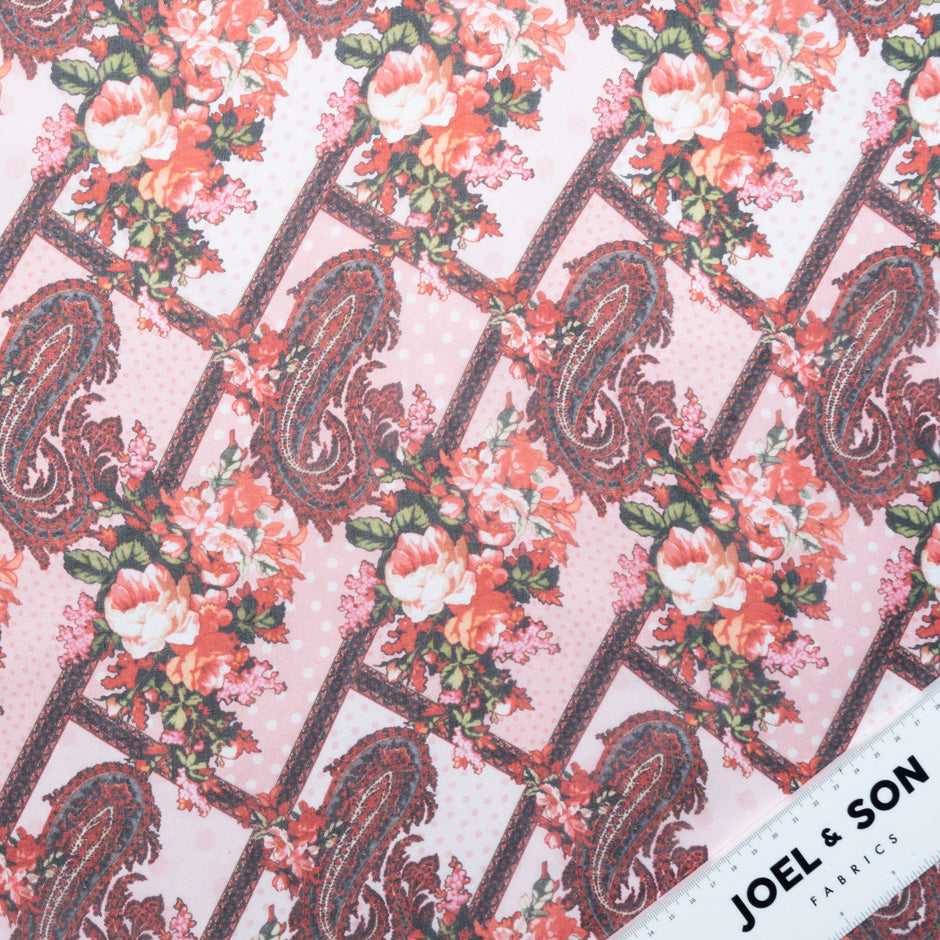 Geometric Paisley Printed Pure Silk Chiffon