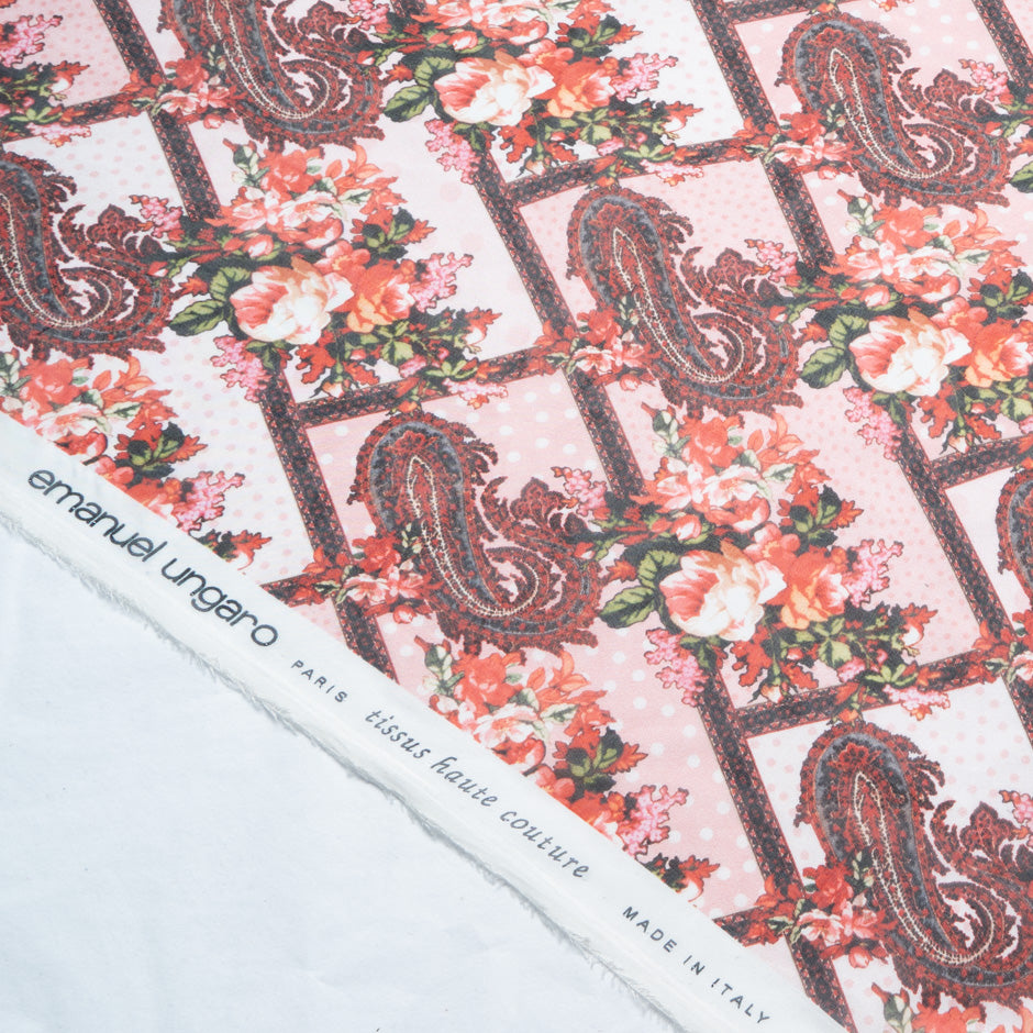 Geometric Paisley Printed Pure Silk Chiffon