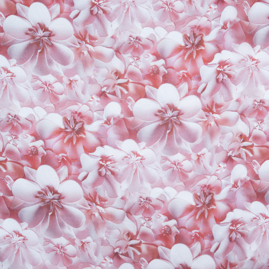 Red Floral Printed Silk Chiffon