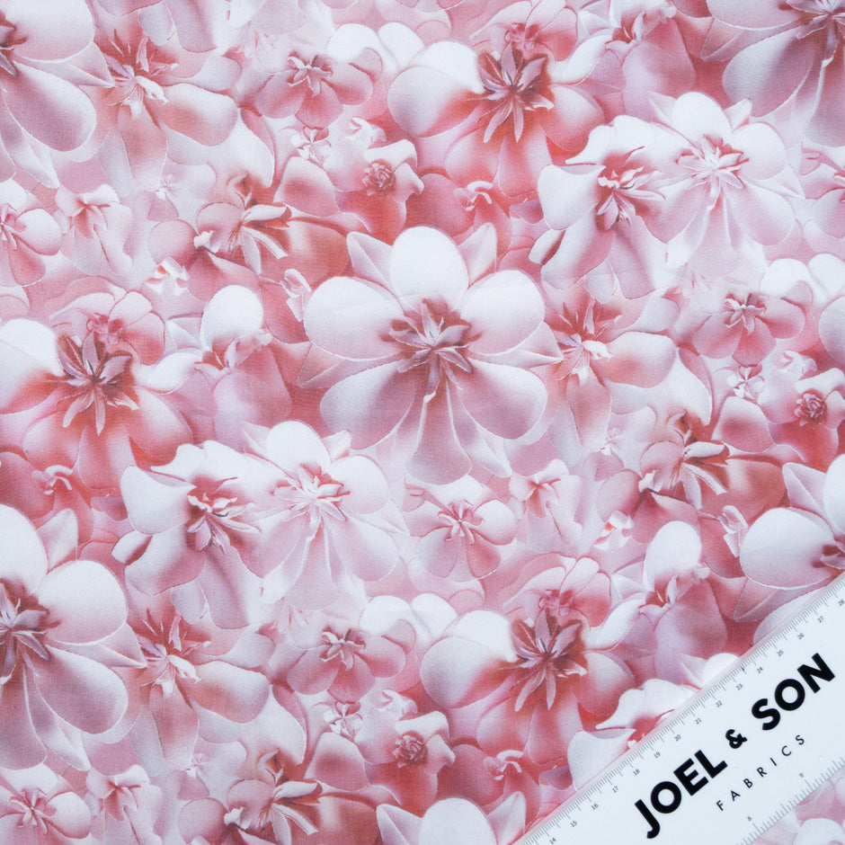 Red Floral Printed Silk Chiffon