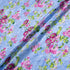 Pink Floral Printed Rich Blue Silk Jacquard Chiffon
