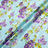 Purple Floral Printed Blue Silk Jacquard Chiffon