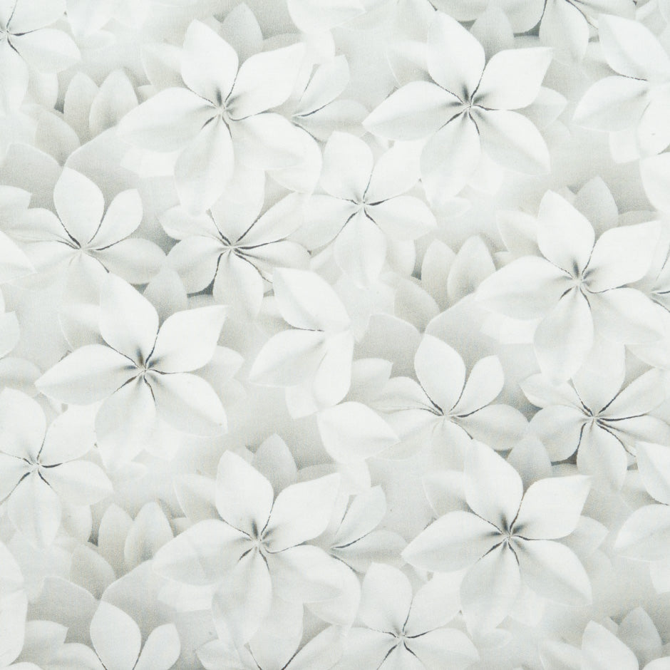 Pale Grey Floral Printed Silk Chiffon