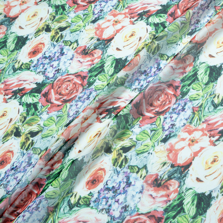 Multi Floral Printed Pure Silk Chiffon
