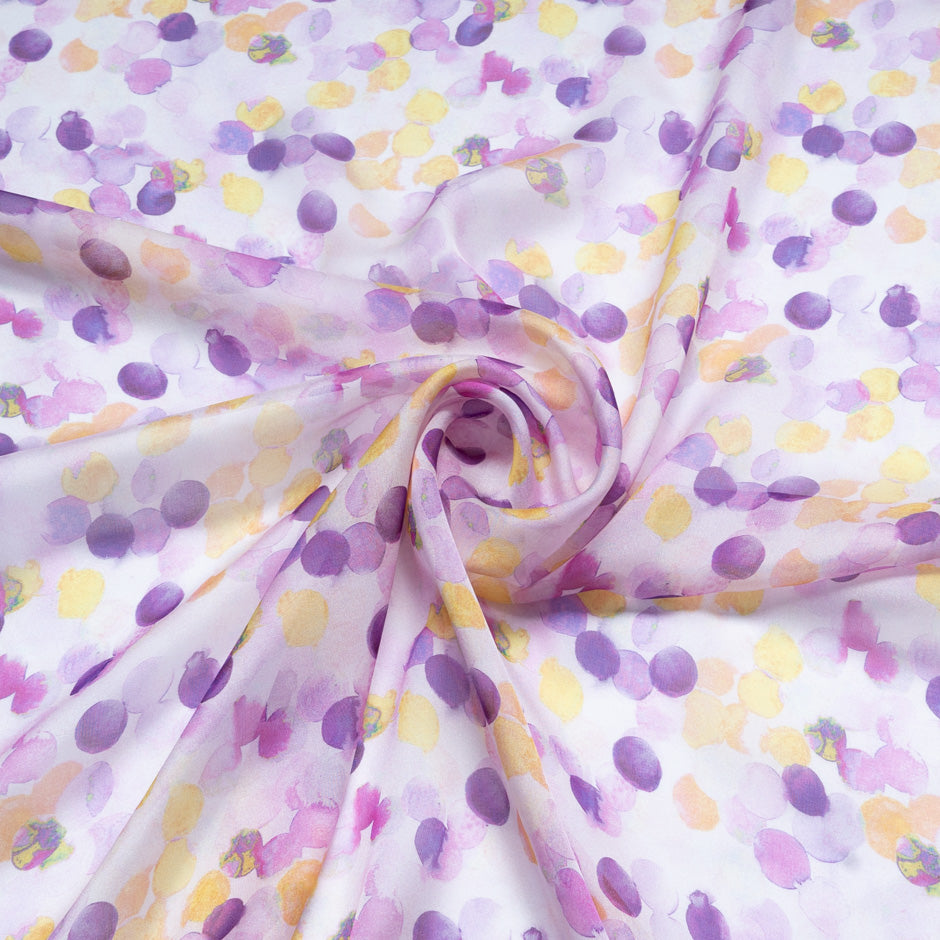Spot Printed Lilac Pure Silk Chiffon (A 2.85m Piece)