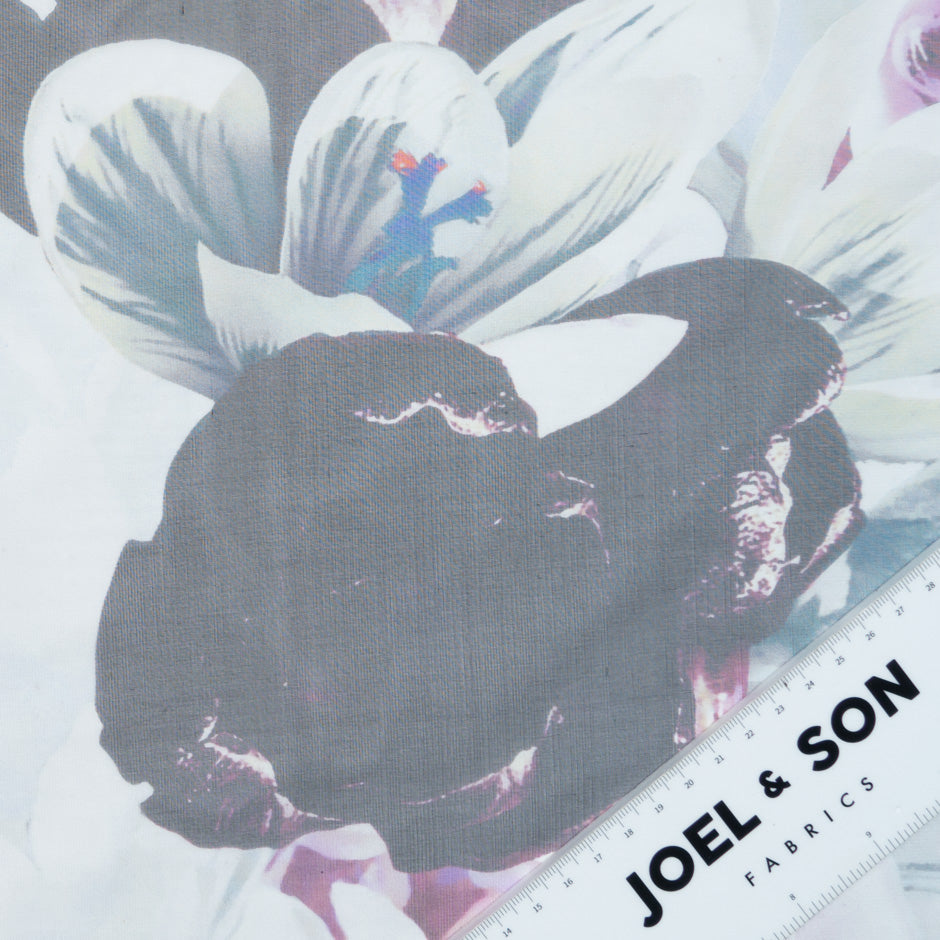 Large Floral Printed Silk Chiffon