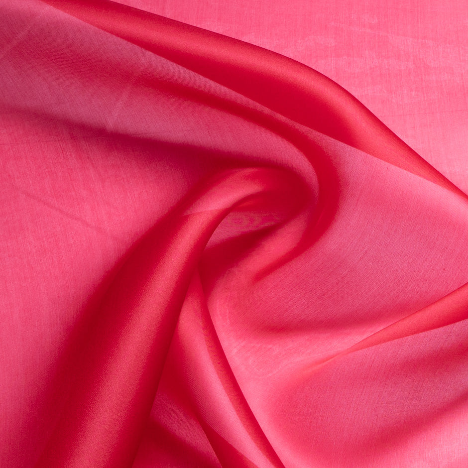 Deep Red Silk Organza