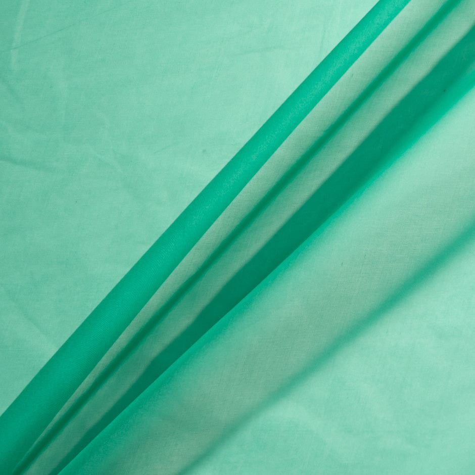 Deep Spearmint Green Silk Organza