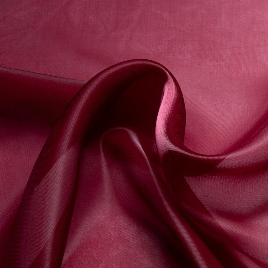 Maroon Metallic Silk Blend Gazar