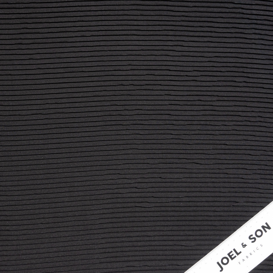 Black Pleated Pure Silk