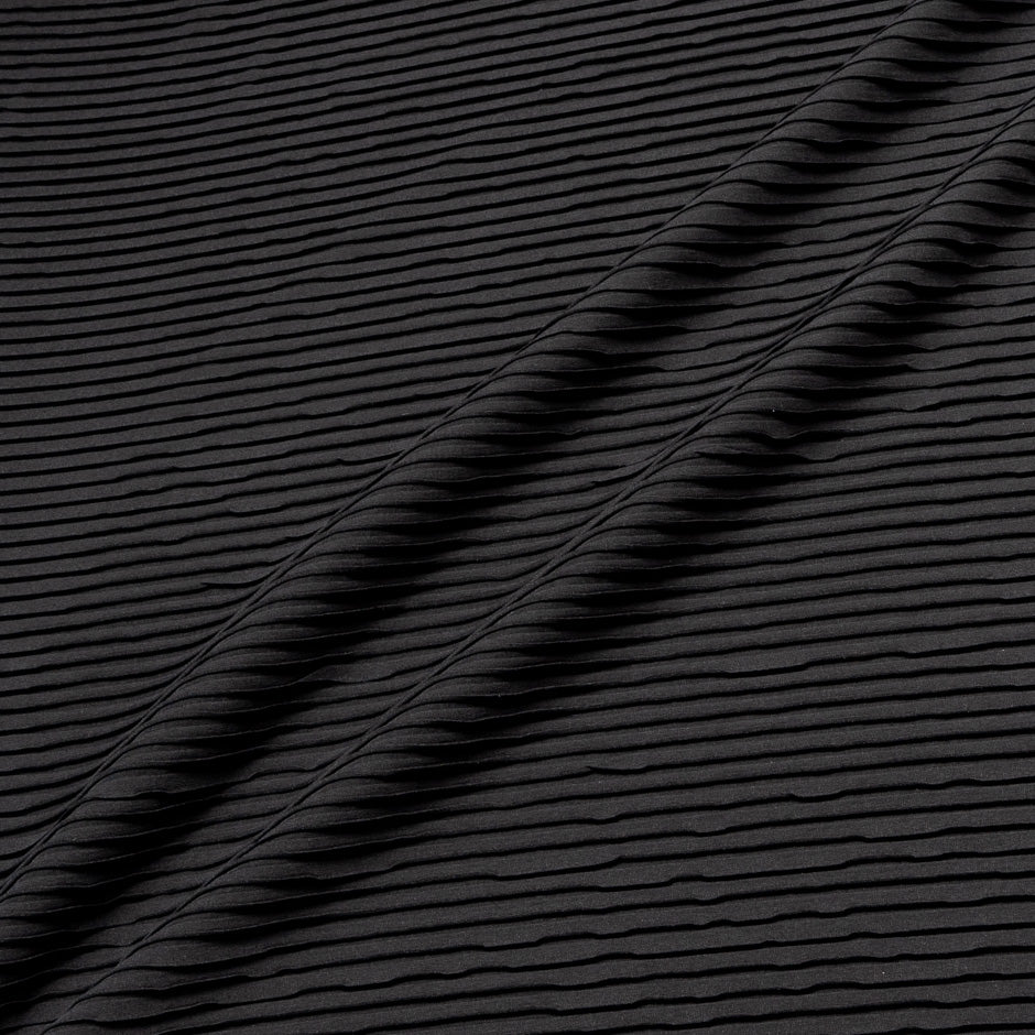 Black Pleated Pure Silk