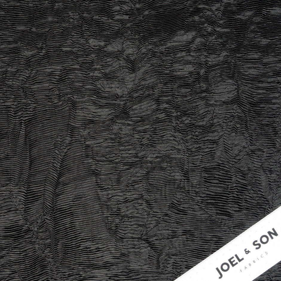 Black Pleated Microfibre
