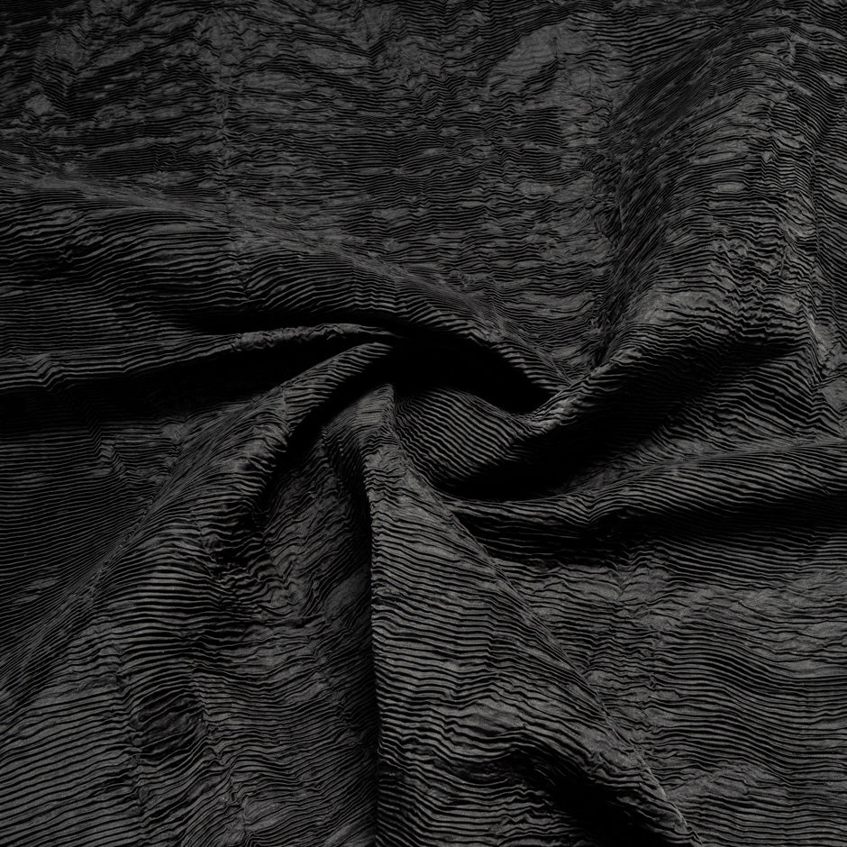 Black Pleated Microfibre