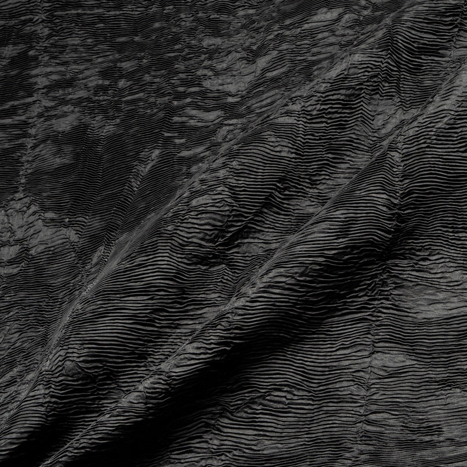 Black Pleated Microfibre