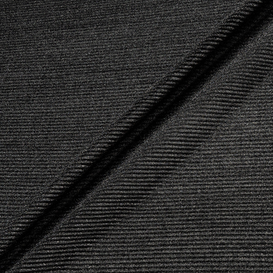 Black Metallic Knitted Plissé Jersey