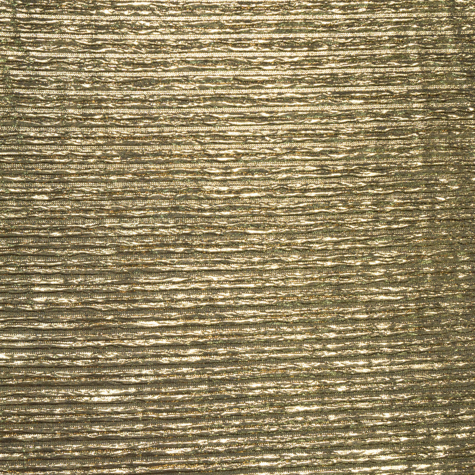 Rich Gold Metallic Pleated Jersey
