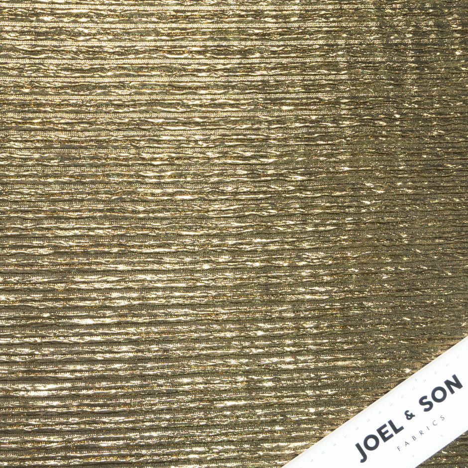 Rich Gold Metallic Pleated Jersey