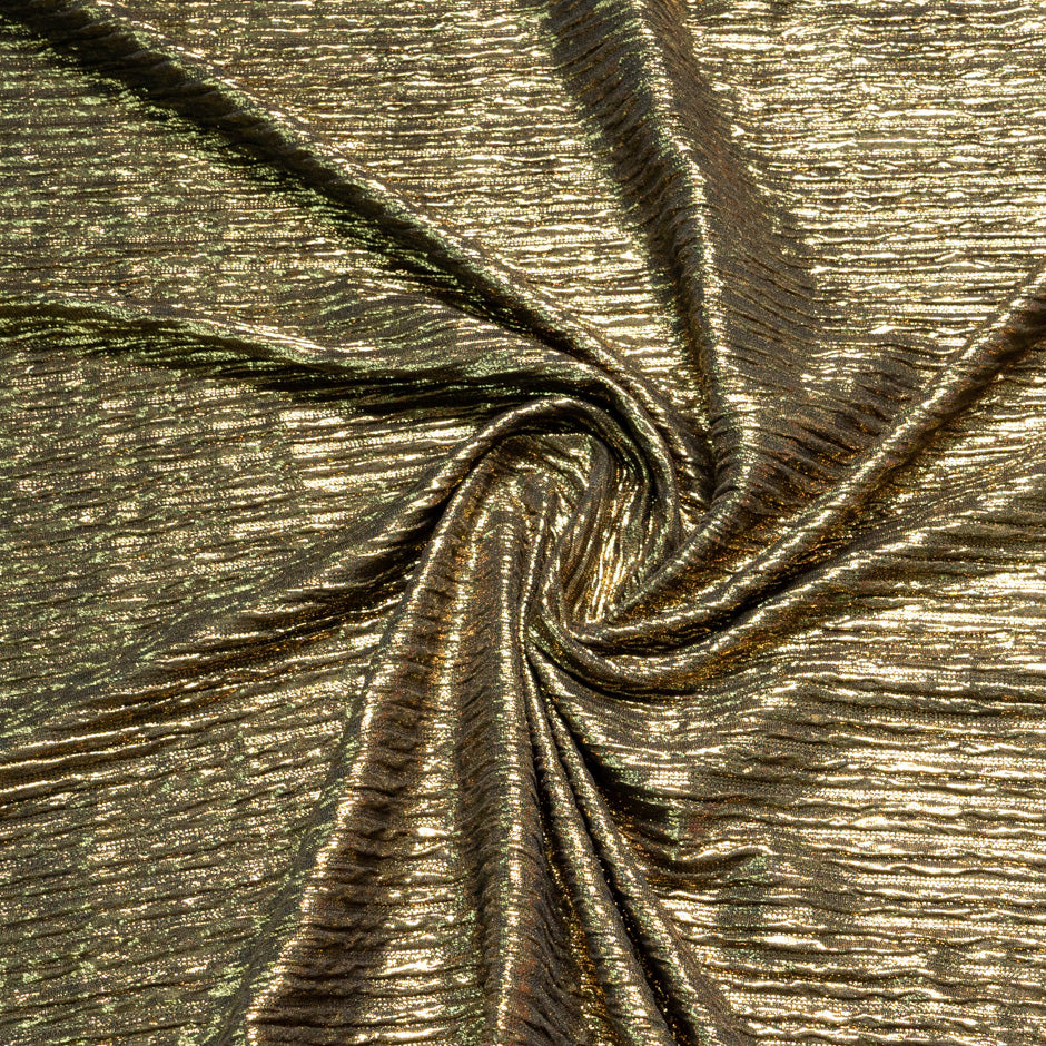 Rich Gold Metallic Pleated Jersey
