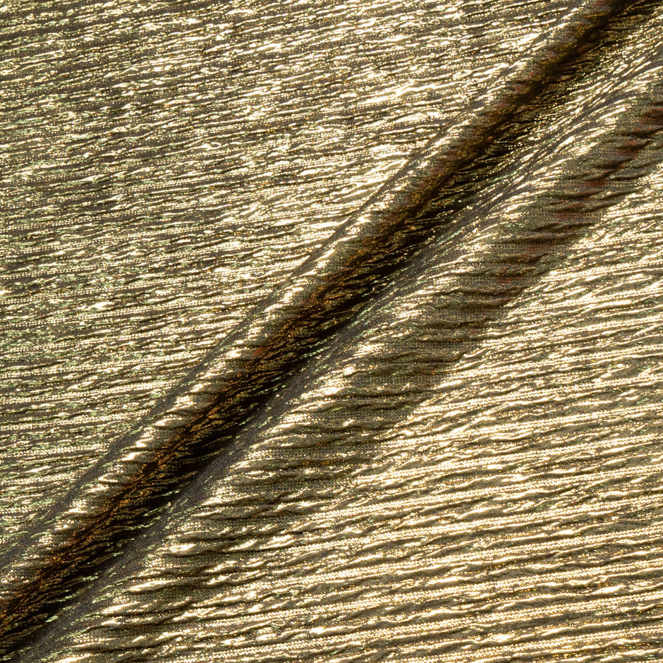 Rich Gold Metallic Pleated Jersey