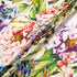 Busy Floral Printed White Silk Twill