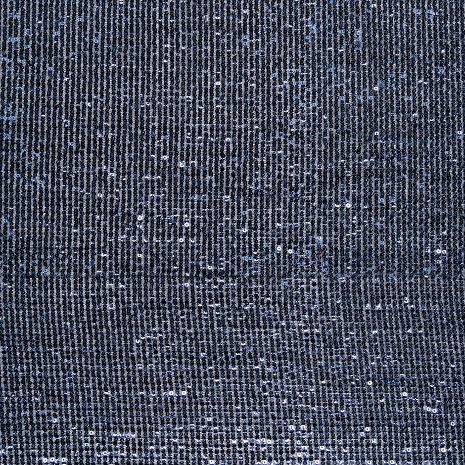 Midnight Blue Sequinned Plissé Tulle