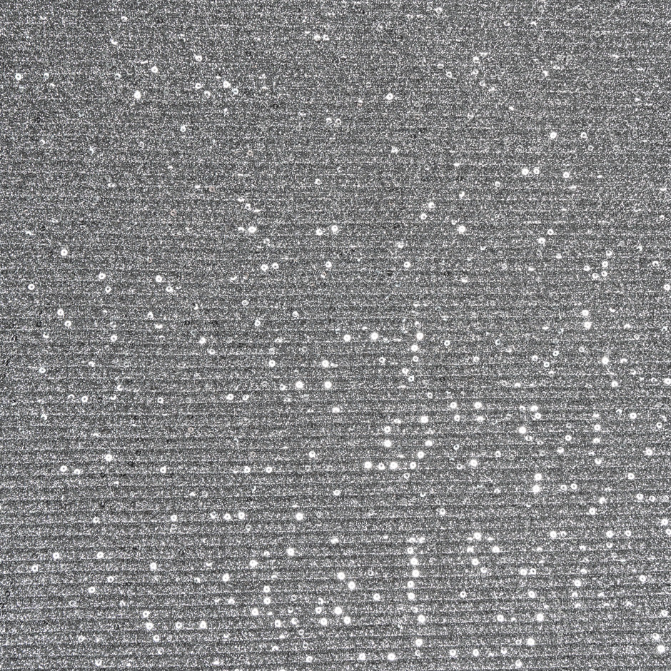 Gunmetal Grey Sequinned Knitted Plissé Jersey