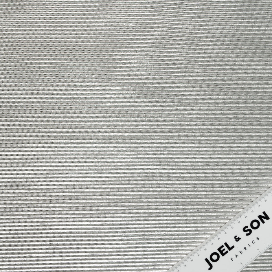 Silver Metallic Pleated Jersey