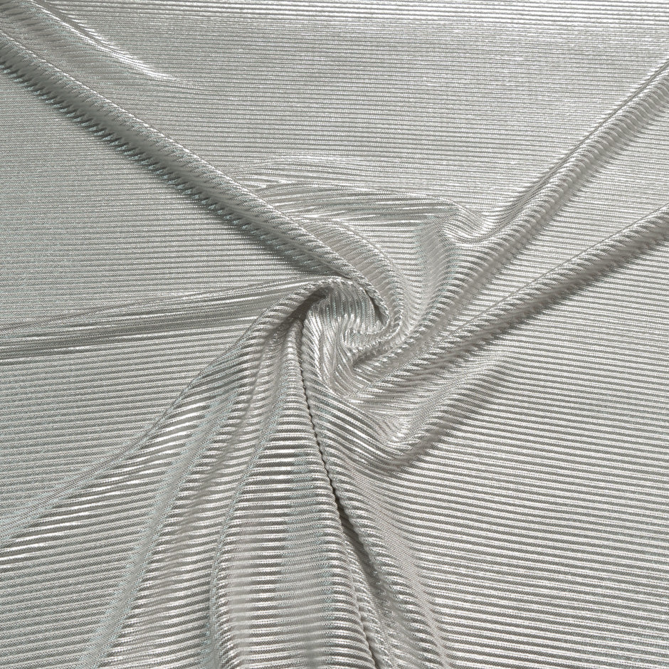 Silver Metallic Pleated Jersey