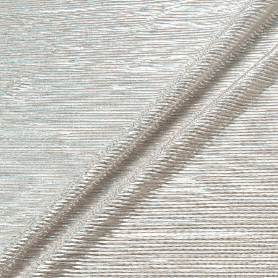 Pale Taupe Metallic Pleated Knit Poly