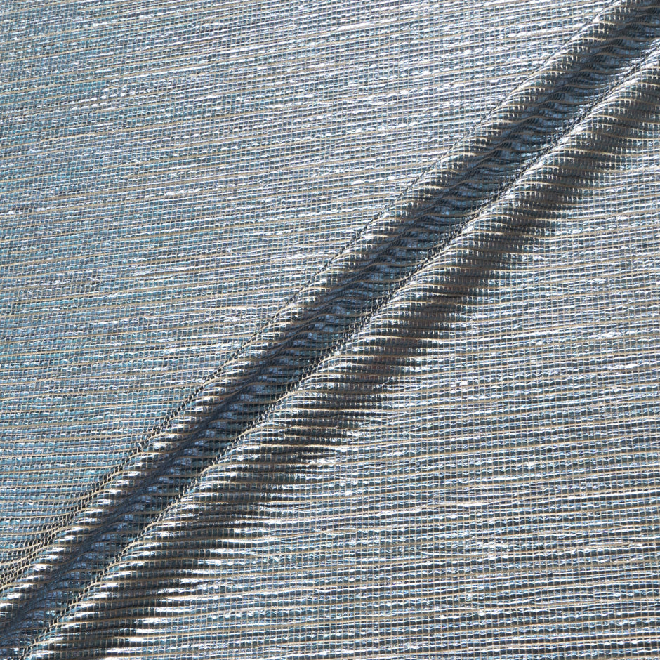 Metallic Blue Plissé Jersey