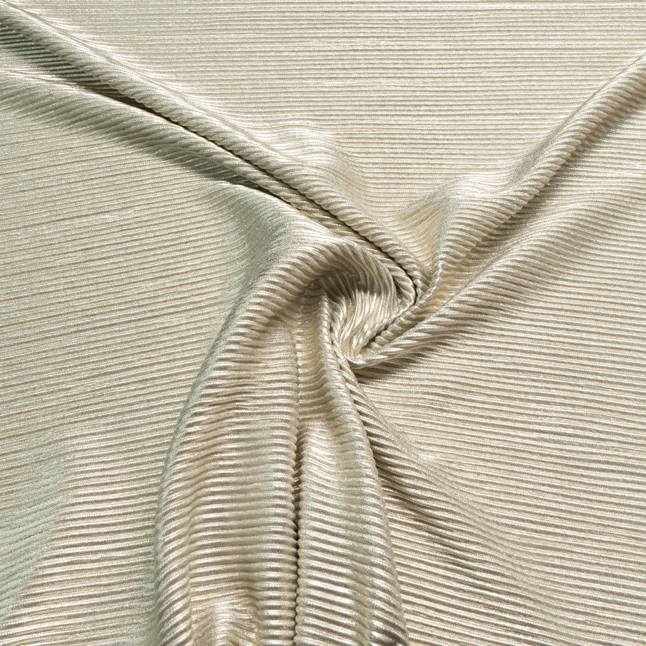 Pale Gold Metallic Pleated Jersey