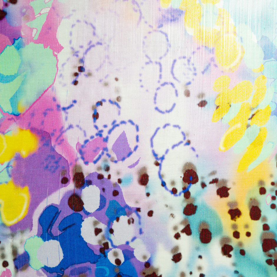 Multi-Coloured Metallic Jacquard Silk