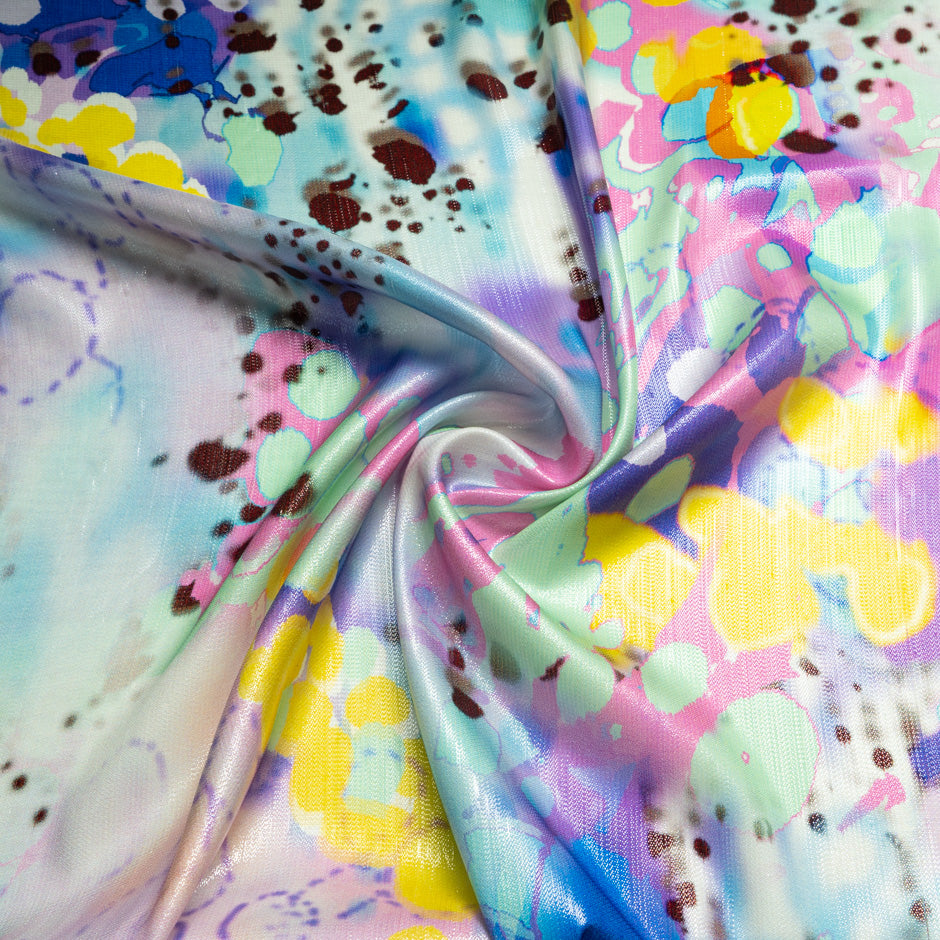 Multi-Coloured Metallic Jacquard Silk