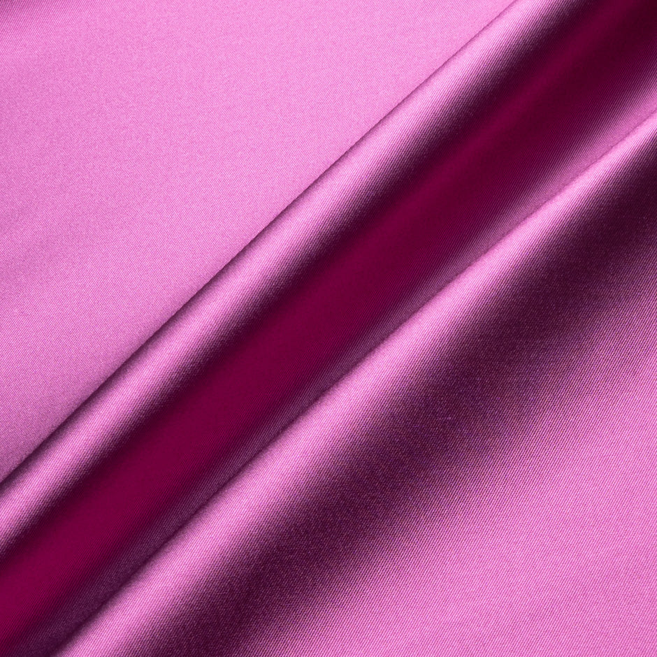 Fuchsia Pink & Taupe Double Faced Silk Mikado
