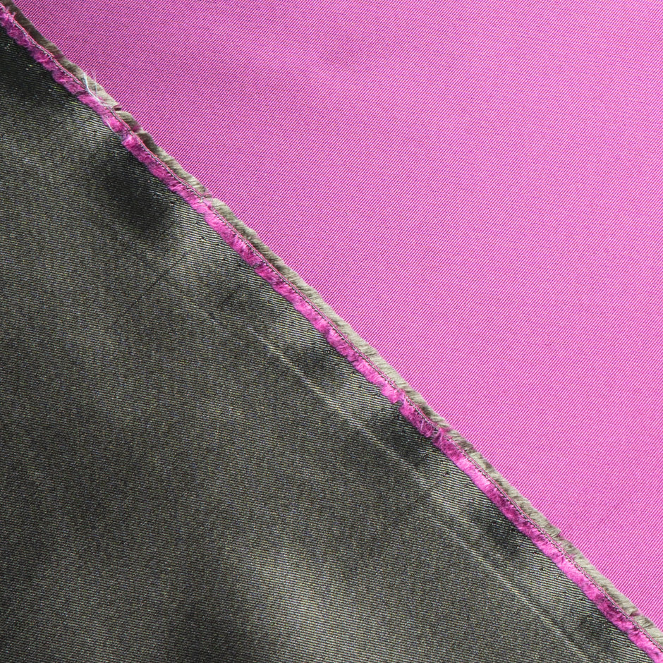 Fuchsia Pink & Taupe Double Faced Silk Mikado