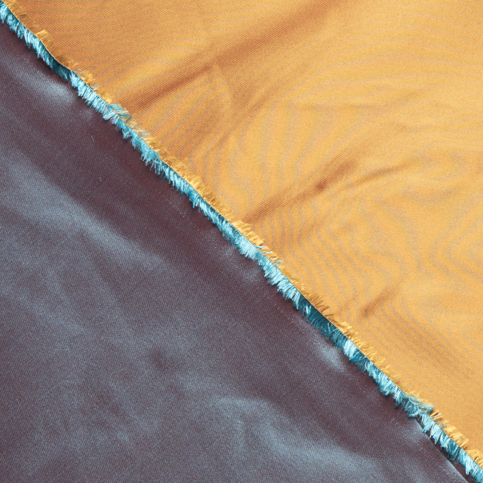 Burnt Orange & Blue Double Faced Silk Taffeta