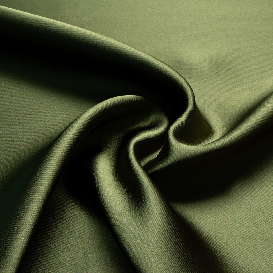 Bright Orange & Olive Double Faced Silk Mikado