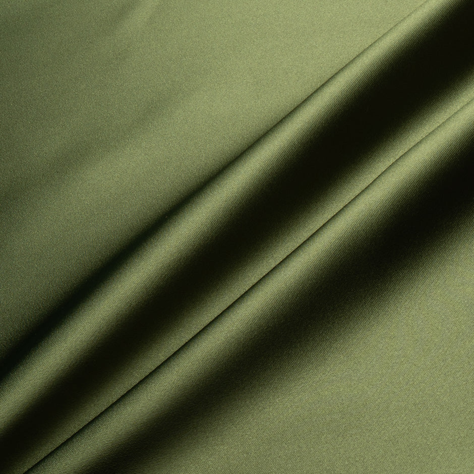 Bright Orange & Olive Double Faced Silk Mikado