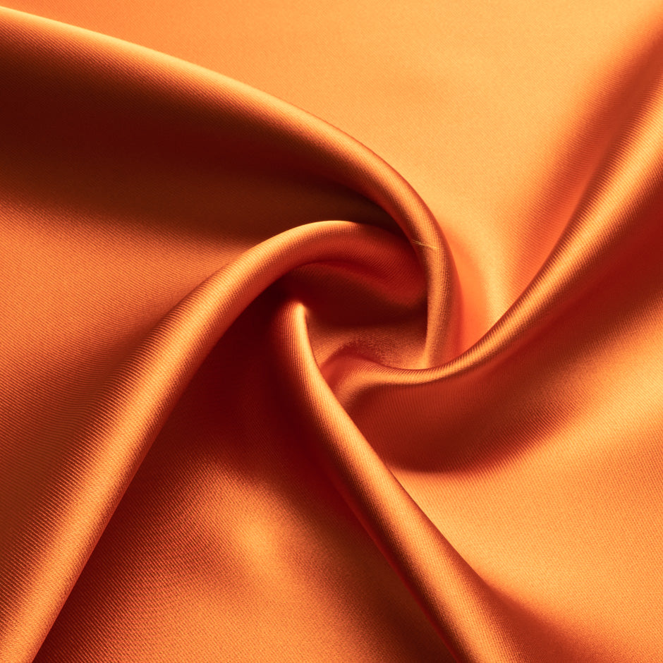 Bright Orange & Olive Double Faced Silk Mikado