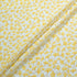 Yellow Ginko Leaf Printed White Pure Silk Georgette