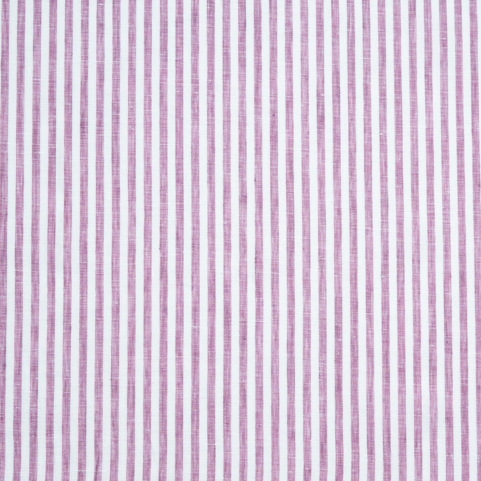 Magenta & White Candy Striped Handkerchief Linen