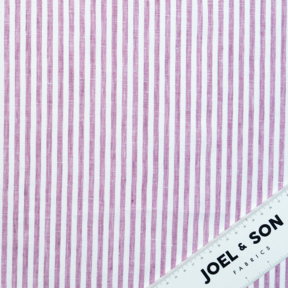 Magenta & White Candy Striped Handkerchief Linen