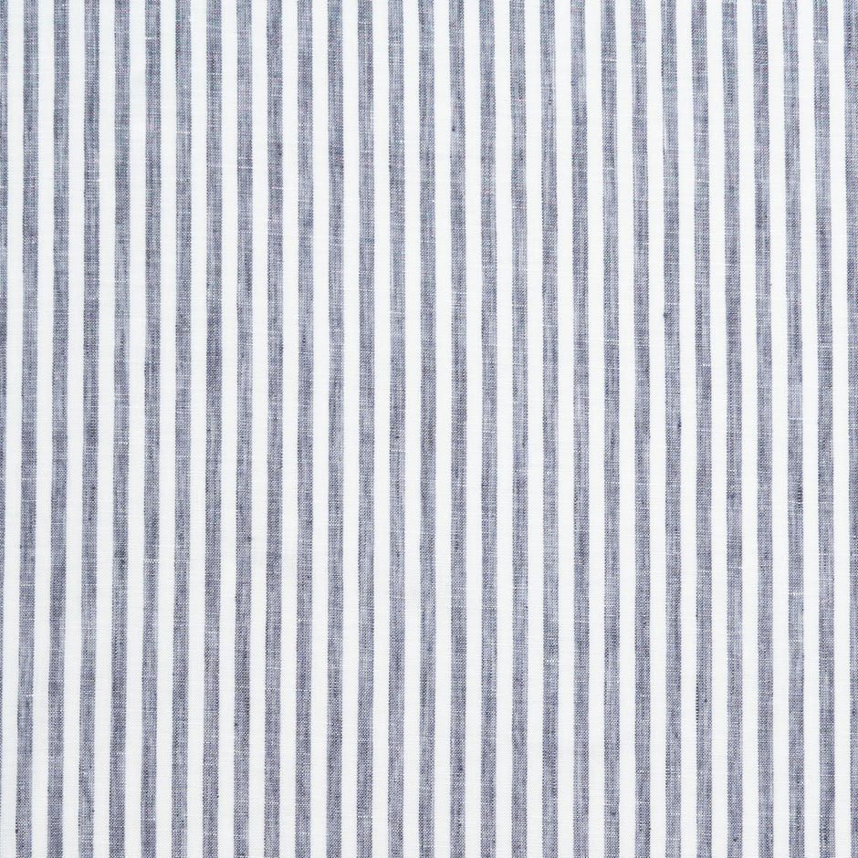 Ink Blue & White Candy Striped Handkerchief Linen